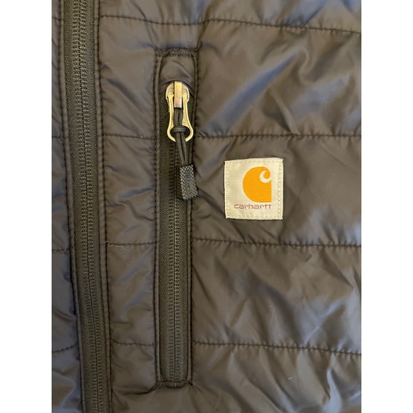 Carhartt Black Puffer Full Zip Vest Sleeveless Logo Women's L - Picture 1 of 7